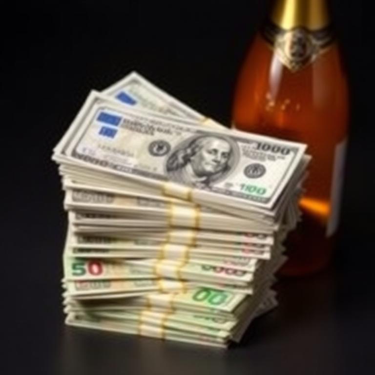 Billets et champagne